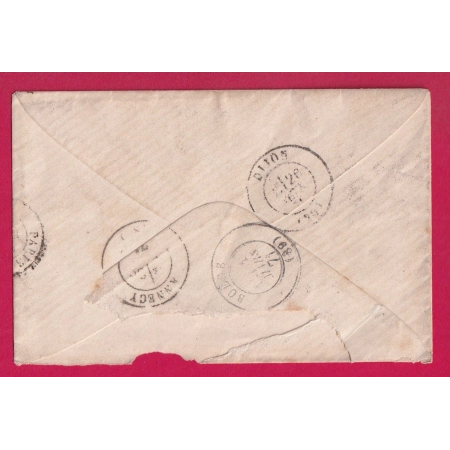 GUERRE 1870 PP  ROUGE GARDE MOBILE POUR BOEGE HAUTE SAVOIE 1871 LETTRE COVER