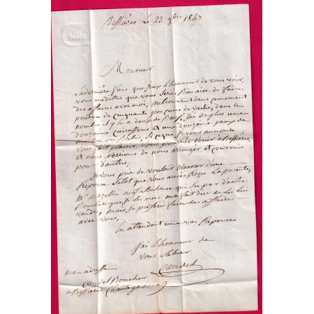 CURSIVE 30 MONTASTRUC HAUTE GARONNE CAD T15 LA POINTE ST SULPICE TARN 1847 POUR GRAULHET LETTRE COVER