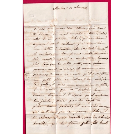 CURSIVE 3 NEUILLY LE REAL ALLIER 1844 EN ARRIVE DEPART MOULINS POUR ST VOID TAXE LOCALE 1 DECIME RURAL LETTRE COVER