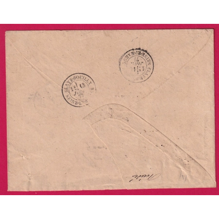 CACHET TAXE 40C PARIS R BONAPARTE 1877 CLAYE SOUILLY SEINE ET MARNE MENTION SOMME A TOUCHER LETTRE COVER