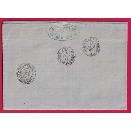 N°21 X2 GC 2316 MENTON ALPES MARITIMES POUR GIGNAC HERAULT LETTRE COVER