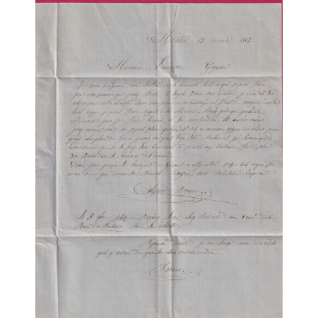 N°21 X2 GC 2316 MENTON ALPES MARITIMES POUR GIGNAC HERAULT LETTRE COVER