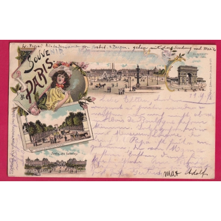 N°83 85 87 88 R D'ENGHEINS POUR ALLEMAGNE 1896 BELLE CARTE POSTALE LETTRE COVER