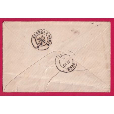 N°60 CAD TYPE 17 RAMBOUILLET SEINE ET OISE POUR AUCH GERS LETTRE COVER