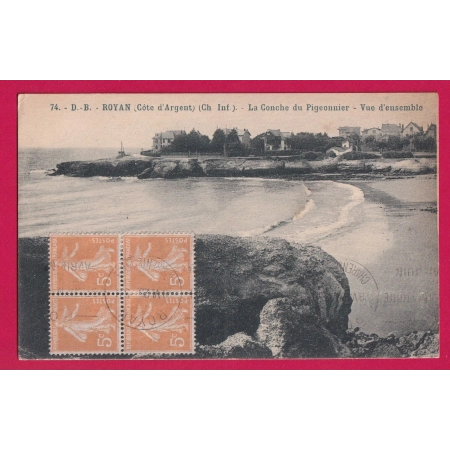 N°158 BLOC DE 4 ROYAN 1925 CHARENTE INFERIEURE LETTRE COVER