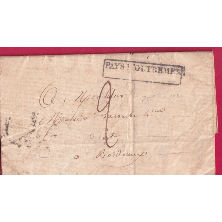 LETTRE DE GUADELOUPE BELLE ESPERANCE MORNE A L'EAUX 1832 MAYS PAYS OUTREMER POUR BORDEAUX GIRONDE LETTRE COVER