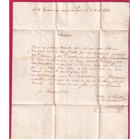 LETTRE DE GUADELOUPE BELLE ESPERANCE MORNE A L'EAUX 1832 MAYS PAYS OUTREMER POUR BORDEAUX GIRONDE LETTRE COVER