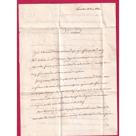 CAD TYPE 12 CHATEAULAUDREN COTES DU NORD BOITE RURALE A LANVOLLON + DECIME RURAL 1840 ST BRIEUC LETTRE COVER