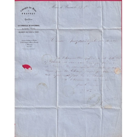 N°14 PC 3064 BRASSAC LES MINES PUY DE DOME BOITE RURALE A LES MINES DE BRASSAC POUR NEVERS NIEVRE LETTRE COVER