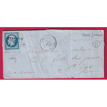 N°14 PC 751 CHARLY AISNE BOITE RURALE H CHEZY SUR MARNE POUR ST CYR SEINE ET MARNE LA FERTE SOUS JOUARRE LETTRE COVER