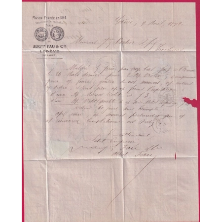 N°60 CONVOYEUR STATION LODEVE HERAULT POUR LAVELANET ARIEGE INDICE 11 LETTRE COVER