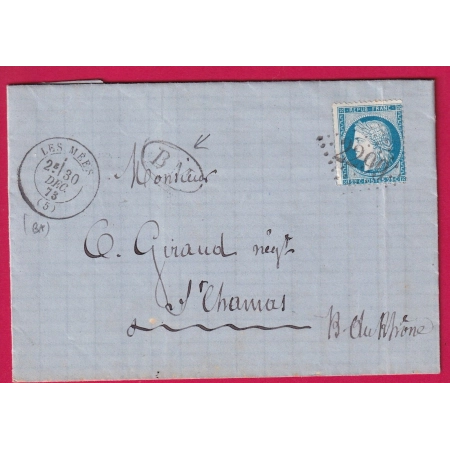 N°60 GC 2290 LES MEES BASSES ALPES + BM BOITE MOBILE POUR ST CHAMAS LETTRE COVER