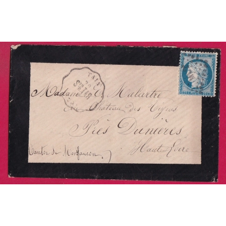N°60 CONVOYEUR STATION TAIN DROME POUR DUNIERES HAUTE LOIRE LETTRE COVER