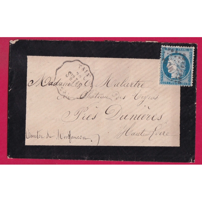 N°60 CONVOYEUR STATION TAIN DROME POUR DUNIERES HAUTE LOIRE LETTRE COVER