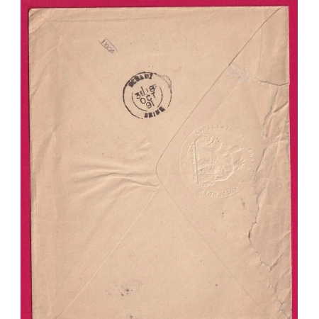 TAXE N°25 SUR LETTRE DU CONSULAT DE FRANCE A ROTTERDAM PARIS ETRANGER BLEU MEAUX 1891 RARE LETTRE COVER