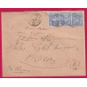 N°78 BANDE DE 3 ST ANDRE LES ALPES BASSES ALPES RECOMMANDE POUR RIEZ 1877 LETTRE COVER
