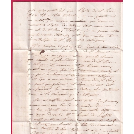 CURSIVE 45 CASTELMORON SUR LOT 31X19 INDICE 17 EN ARRIVEE AU RECTO DEPART STE RADEGONDE LOT ET GARONNE LETTRE 1839