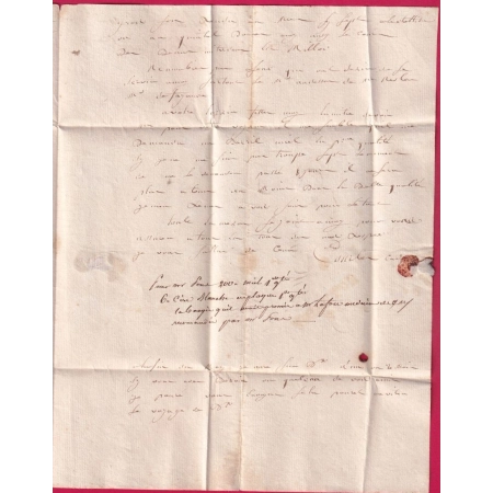 MARQUE 45 AIGUILLON EN ROUGE LOT ET GARONNE 1817 INDICE 10 POUR AGEN LETTRE COVER