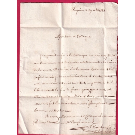 CAD TYPE 12 ASTAFFORT LOT ET GARONNE DECIME RURAL DE PERGAIN DANS LE GERS 1833 POUR AIGUILLON LETTRE COVER FRANCE