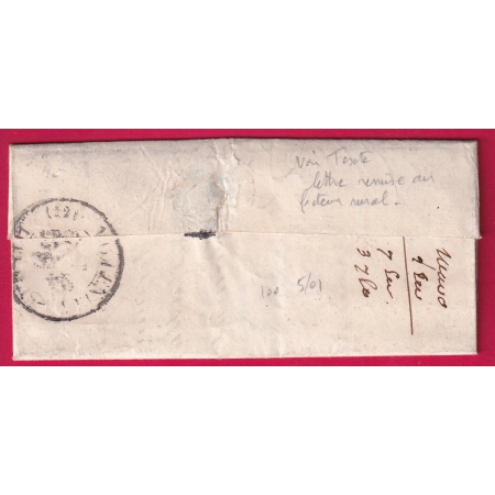 BELLE LETTRE LOCALE AVEC MENTION REMISE AU FACTEUR RURAL CASTILLONES LOT ET GARONNE 1843 BOITE RURALE A LETTRE COVER