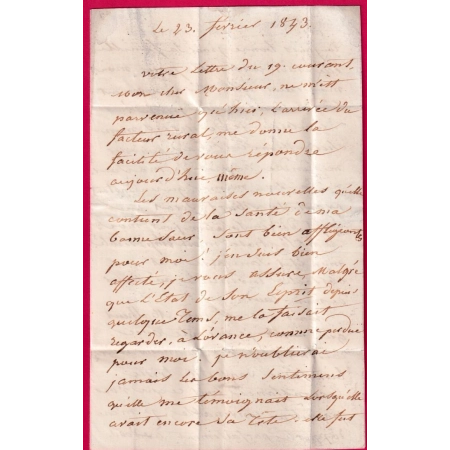 BELLE LETTRE LOCALE AVEC MENTION REMISE AU FACTEUR RURAL CASTILLONES LOT ET GARONNE 1843 BOITE RURALE A LETTRE COVER