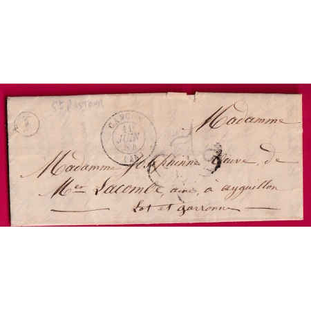 CAD TYPE 15 CANCON LOT ET GARONNE BOITE RURALE I ST PASTOR POUR AIGUILLON LETTRE COVER