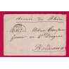 GUERRE 1870 DIJON COTE D'OR 11 OCT 1870 ARMEE DU RHIN POUR BORDEAUX LETTRE COVER