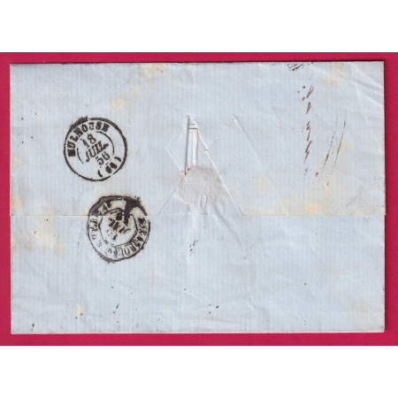 N°14 BLEU SUR NOIR BELLE COULEUR PARIS ETOILE PLEINE BUREAU E POUR MULHOUSE HAUT RHIN LETTRE COVER