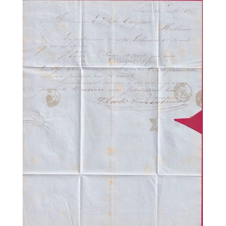 N°14 BLEU SUR NOIR BELLE COULEUR PARIS ETOILE PLEINE BUREAU E POUR MULHOUSE HAUT RHIN LETTRE COVER