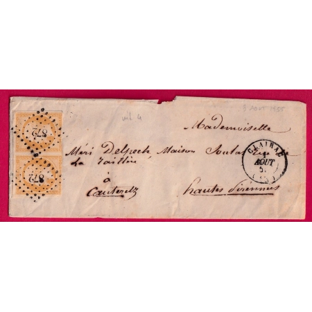 N°13 PAIRE PC 872 CLAIRAC LOT ET GARONNE POUR CAUTERETS HAUTES PYRENEES LETTRE COVER
