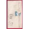 CURIOSITE PHILATELIQUE TIMBRE ARRACHE ET COLLE AU DOS POUR FERMER LA LETTRE GC 1036 CLAIRAC LOT ET GARONNE POUR MARMANDE