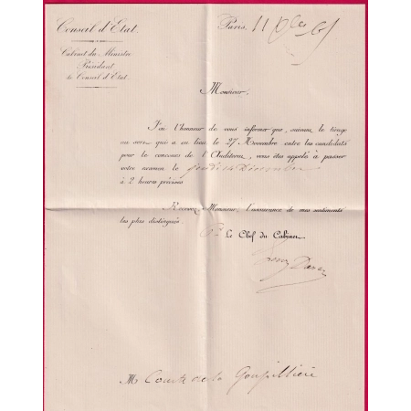 N°23 LOSANGE -20- + APRES LE DEPART SUR LE TIMBRE PARIS  ST DOMque st gn GRIFFE PRESIDENT DU CONSEIL ETAT LETTRE