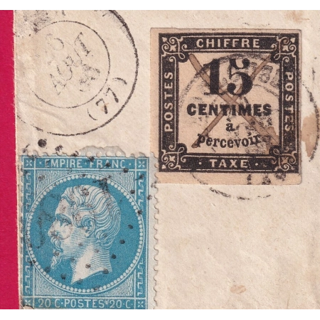 N°22 GC 189 LAVAUR TARN TAXE N°3 POUR TOULOUSE REEXPEDIEE A LAVAUR PUIS BOZOULS AVEYRON TAXE MODIFIEE LETTRE COVER