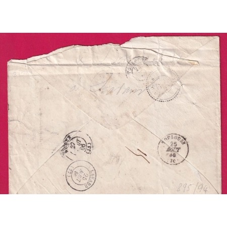 N°22 GC 189 LAVAUR TARN TAXE N°3 POUR TOULOUSE REEXPEDIEE A LAVAUR PUIS BOZOULS AVEYRON TAXE MODIFIEE LETTRE COVER