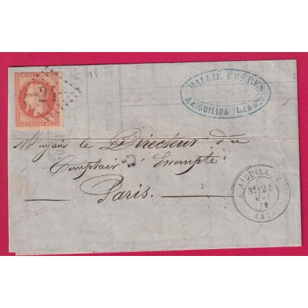 N°31 GC 24 AIGUILLON LOT ET GARONNE POUR PARIS LETTRE COVER