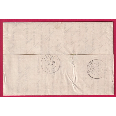N°60 CURIOSITE CAD TYPE 17 CLAIRAC + CASSENEUIL SUR TIMBRE APPOSE A L'ARRIVEE LETTRE COVER