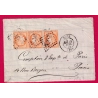 N°38 X3 GC 2656 NICE ALPES MARITIMES DEVANT DE LETTRE POUR PARIS POSTE RESTANTE COVER