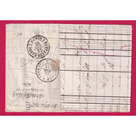 N°38 X3 GC 2656 NICE ALPES MARITIMES DEVANT DE LETTRE POUR PARIS POSTE RESTANTE COVER