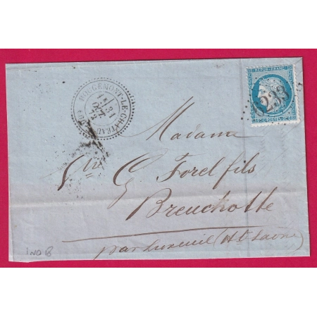 N°60 GC 6233 ROUGEMONT LE CHATEAU CAD TYPE 24 INDICE 18 POUR BREUCHOTTE HAUTE SAONE DEVANT DE LETTRE COVER