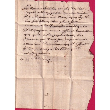 LETTRE DE 1694 NIMES GARD POUR UZES LETTRE COVER