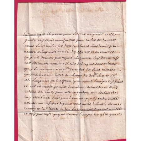 MARQUE MANUSCRIT ST JEAN DU GARD 1758 POUR LOUDUN VIENNE BELLE TAXE 24 LENAIN N°1 INDICE 12 LETTRE COVER