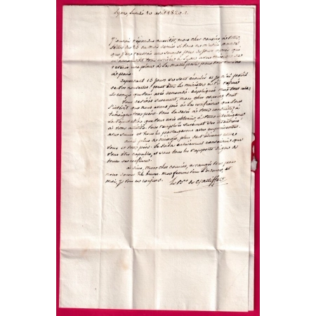 DEBOURSE DEB 29 NIMES GARD 1820 DEPART LYON INDICE 15 LETTRE COVER
