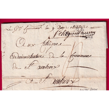 NIMES GARD CONTRESEING DE FRANCHISE LE GENERAL PETIT GUILLAUME AN 6 1798 POUR ST AMBROIX LETTRE COVER
