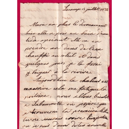 CAD TYPE 13 T JEAN DU GARD DECIME RURAL LACAMP POUR LUNEL HERAULT 1832 LETTRE COVER