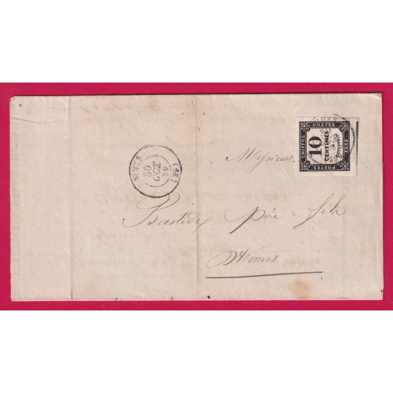 TAXE N°2 SUPERBE TRES GRANDES MARGES UN VOISIN NIMES GARD POUR NIMES SUR IMPRIME CHEMINS DE FER LETTRE COVER