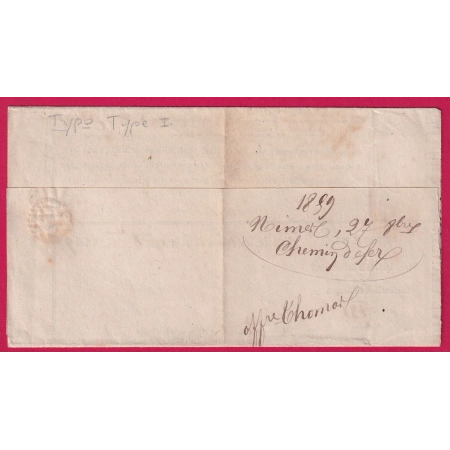 TAXE N°2 SUPERBE TRES GRANDES MARGES UN VOISIN NIMES GARD POUR NIMES SUR IMPRIME CHEMINS DE FER LETTRE COVER