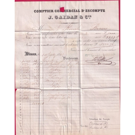 N°17B GC 2659 NIMES GARD 1863 POUR BEZIERS HERAULT LETTRE COVER