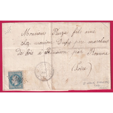 N°29 GC 4947 ST JEAN DE MARUEJOLS GARD CAD TYPE 24 POUR RENAISON LOIRE INDICE 15 LETTRE COVER
