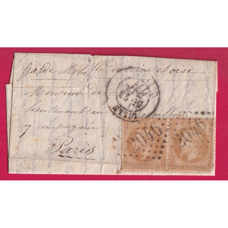 TENTATIVE ENTREE SIEGE DE PARIS PAR LILLE NORD TEXTE DU 9 NOVEMBRE 1870 DE LYON RHONE POUR PARIS LETTRE COVER