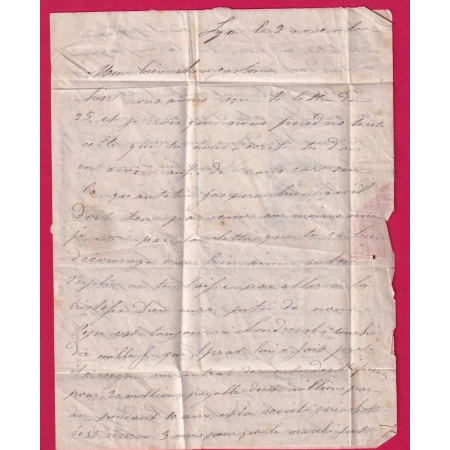 TENTATIVE ENTREE SIEGE DE PARIS PAR LILLE NORD TEXTE DU 9 NOVEMBRE 1870 DE LYON RHONE POUR PARIS LETTRE COVER
